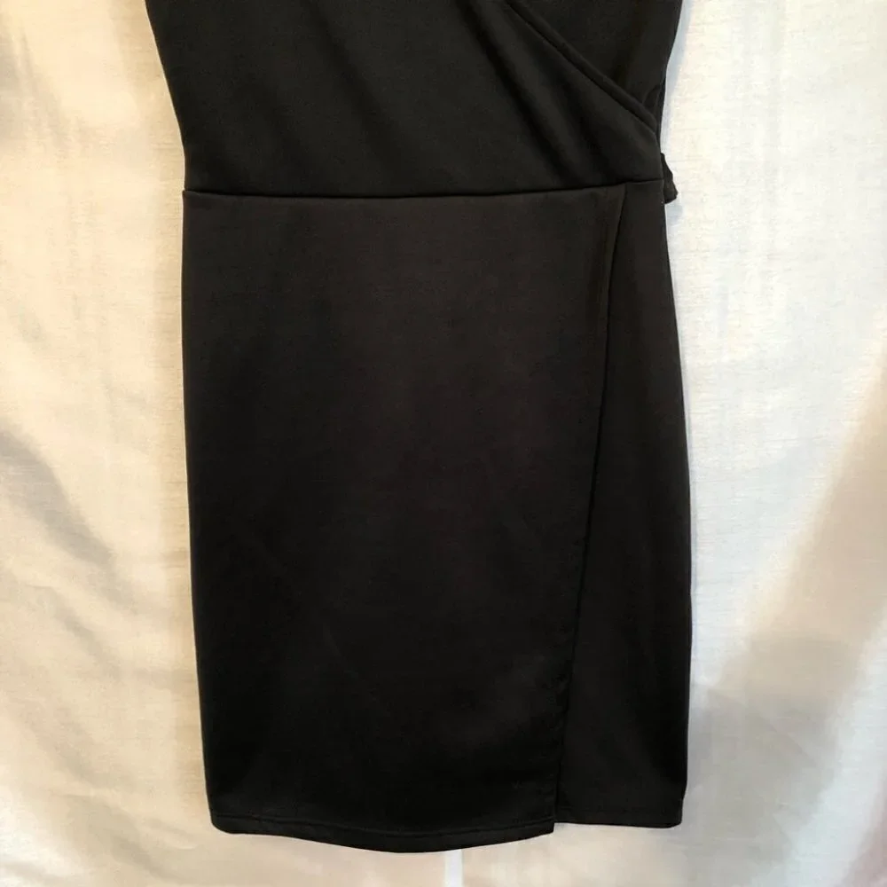 Faux Black Wrap Around  Dress Ladies Med - Picture 7 of 8